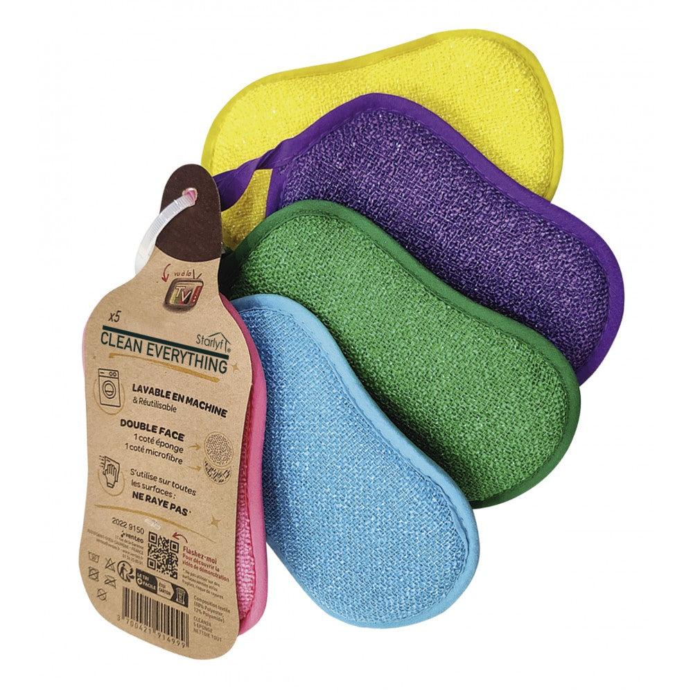 STARLYF CLEAN EVERYTHING (DOBLE SIDE SPONGES. PACK OF 5)