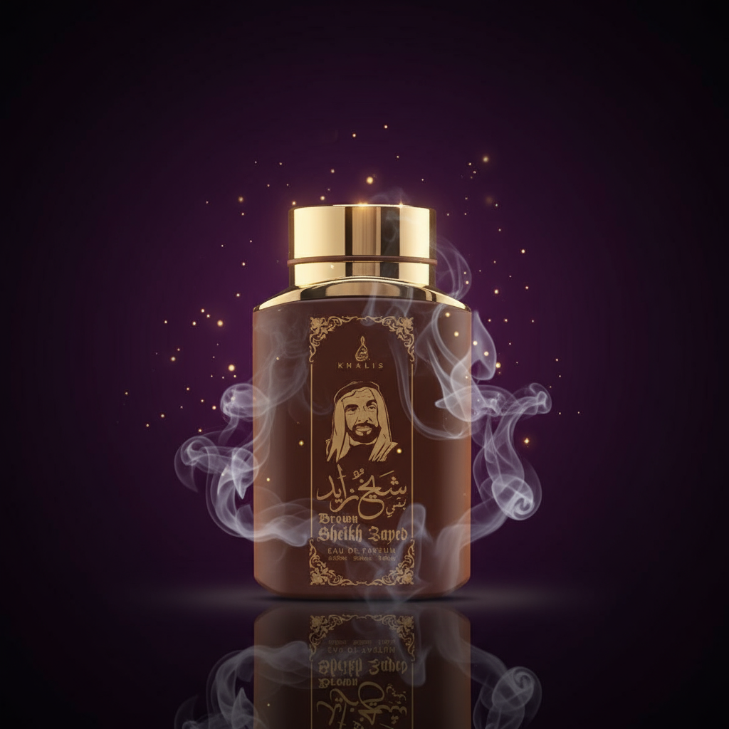 100 ml Eau de Perfume SHEIKH ZAYED BROWN Oud és Vanília Illat Férfiaknak