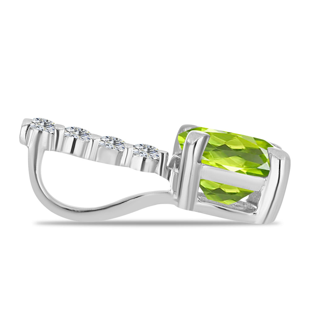 Ezüst Medál Changbai Peridottal és Fehér Topázzal