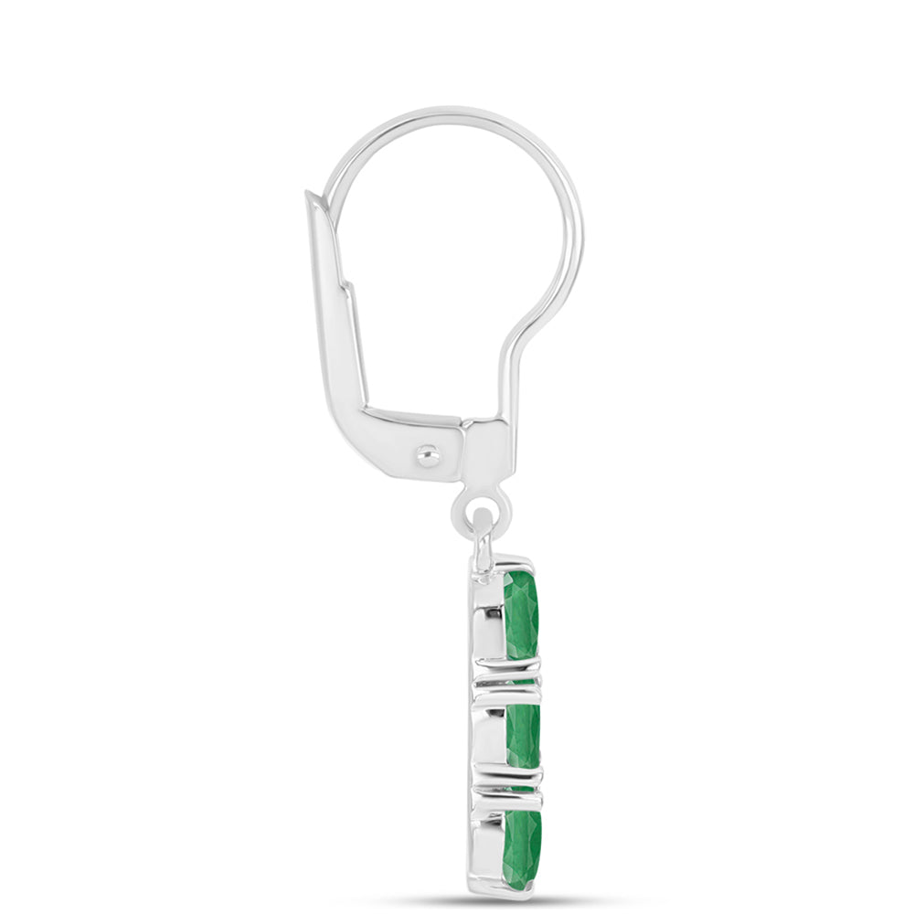 Ezüst Fülbevaló Brazil Smaragddal