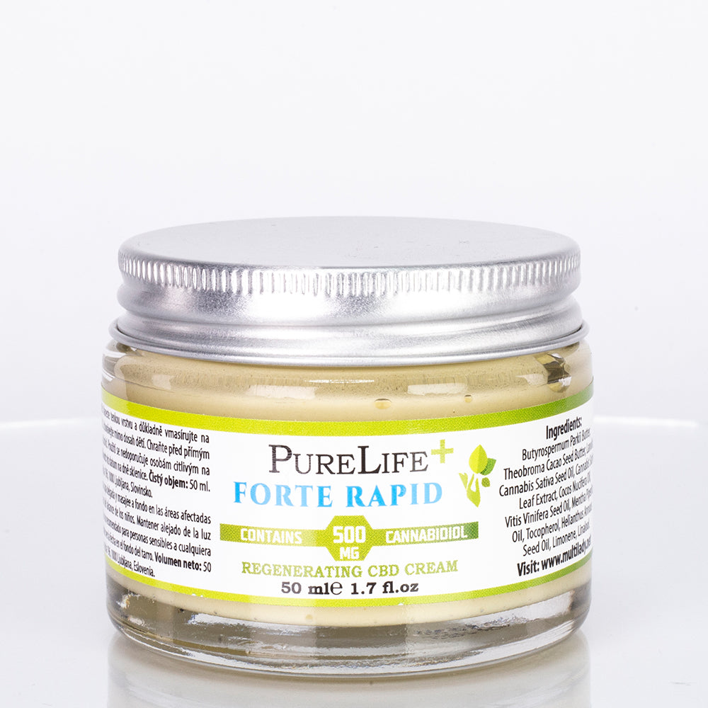 Pure Life+ FORTE Rapid, CBD tartalmú testápoló kenőcs, 50 ml