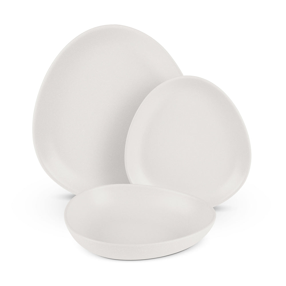 Berlinger Haus 18-piece dinner set (6 dinner plates, 6 salad bowls, 6 dessert bowls), matte cream