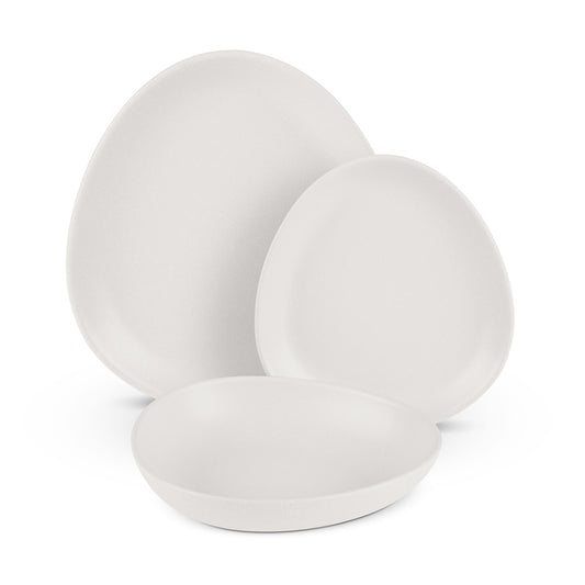 Berlinger Haus 18-piece dinner set (6 dinner plates, 6 salad bowls, 6 dessert bowls), matte cream
