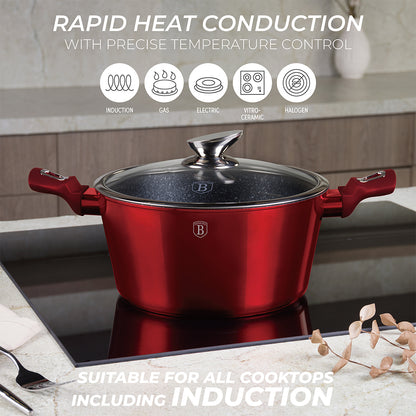 Berlinger Haus 11-piece cookware set, Metallic Line Burgundy Edition