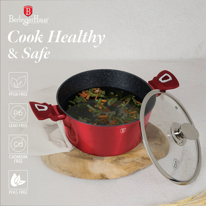 Berlinger Haus 11-piece cookware set, Metallic Line Burgundy Edition