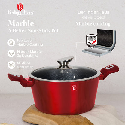 Berlinger Haus 11-piece cookware set, Metallic Line Burgundy Edition