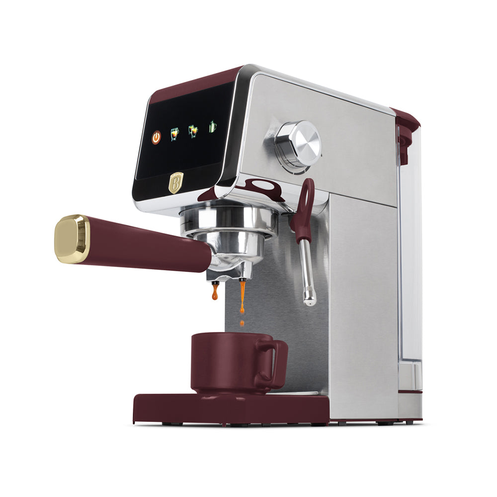 Berlinger Haus Digital espresso coffee machine, LED display + touch screen, 1.2 L tank, High pressure (20 Bar) ULKA coffee pump system, bordeaux