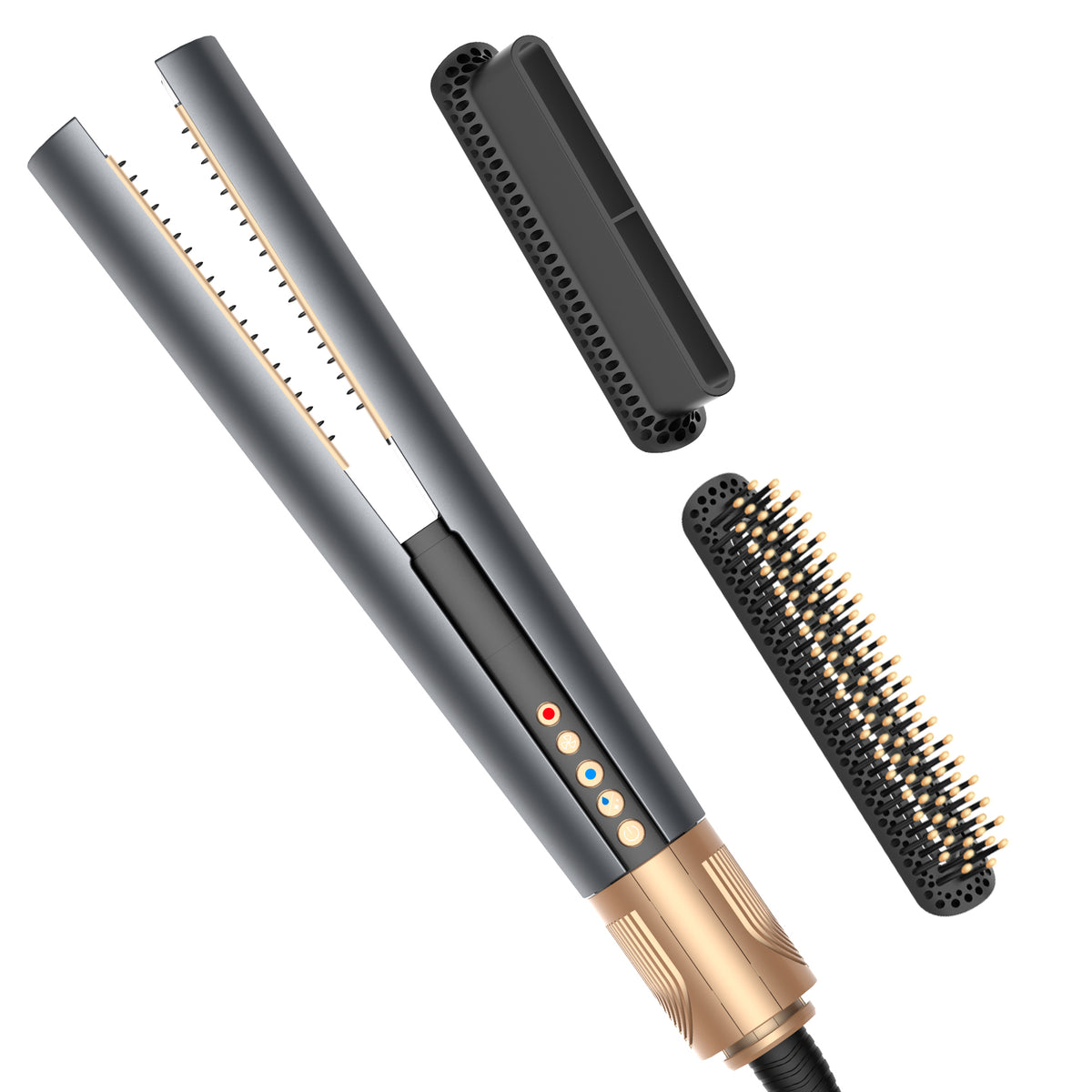 Negative Ion 2-in-1 Airflow Hair Straightener, 3 Speed, 1600W, Gray