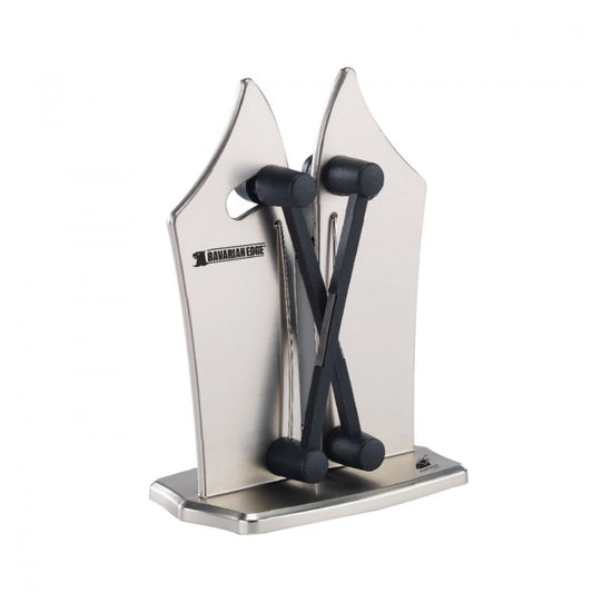 Bavarian Edge Knife Sharpener, Professional Sharpener with X-Cross Technology, Grey