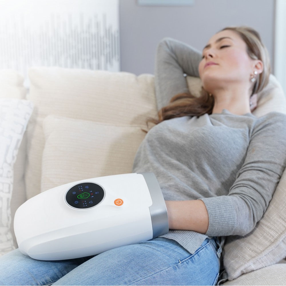 Powerhands Hand Massager Device, 6 programs, 6 Intensity Levels, 2 Vibration Settings, Heat function, White
