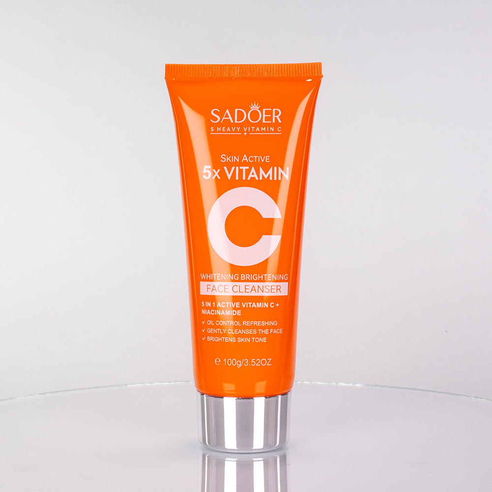 SADOER 5x C-vitaminos bőrtónus-egységesítő és hidratáló arcápoló ajándékcsomag – 6 részes