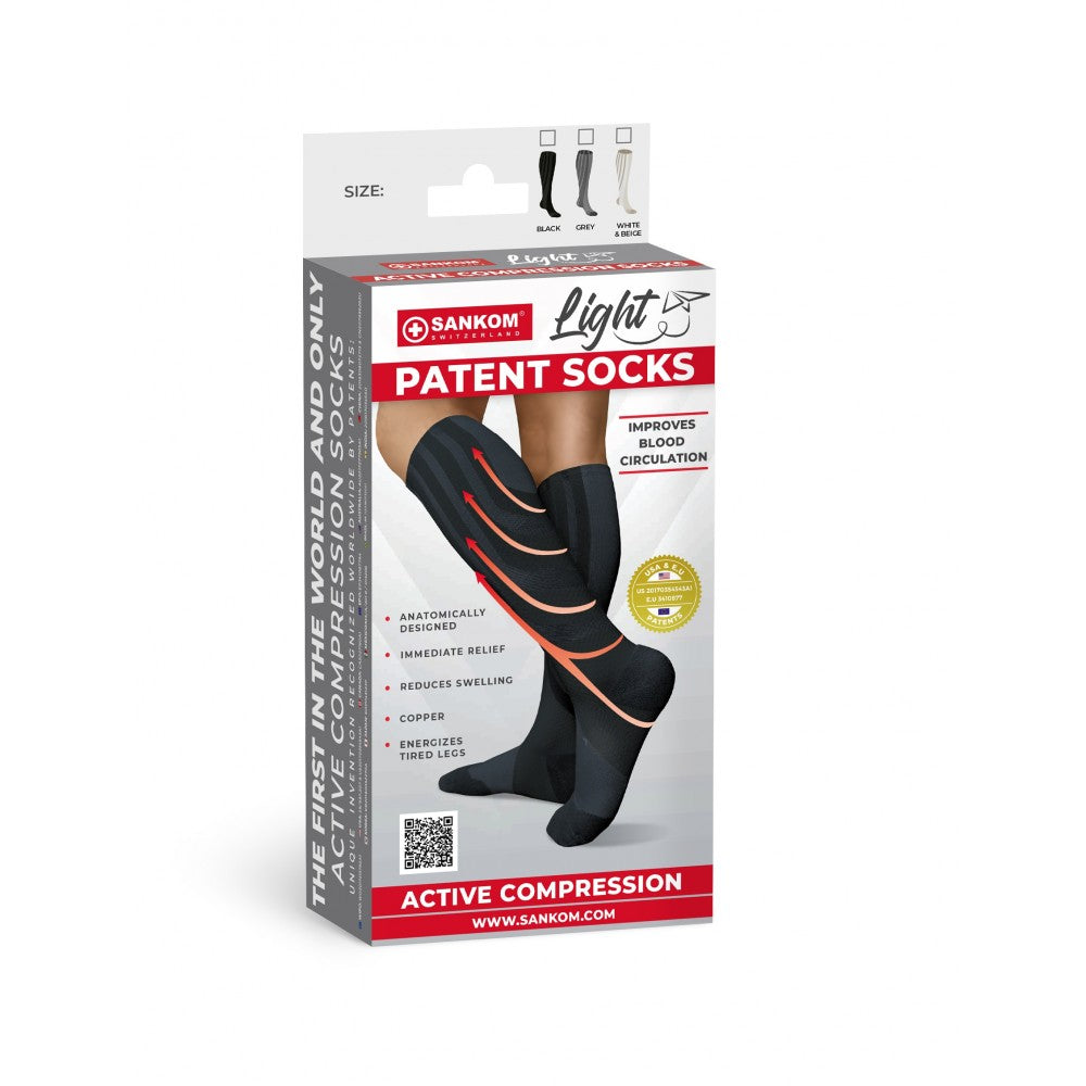 SANKOM PATENT NEW LIGHT SOCKS GREY COLOR, ANTIBACTERIAL (with outerpackages); S/M (35-41)