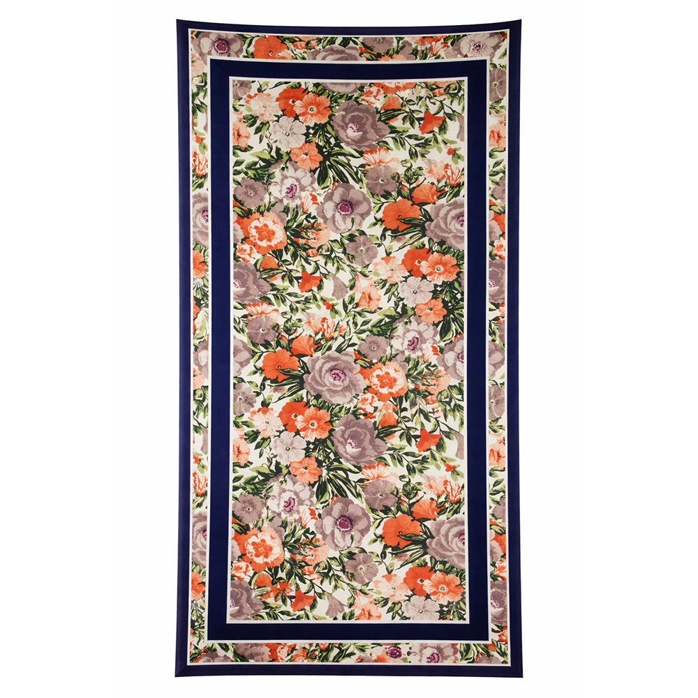 Orchid Breeze Scarf, Blue, 85 cm x 180 cm, 100% Vegan Silk