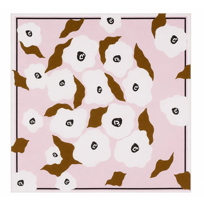 Rosewood Flowers Scarf, Blush Pink, 90 cm x 90 cm, 100% Silk