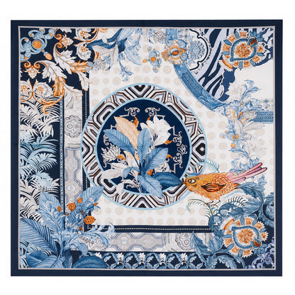 Azure Paradise Scarf, Blue, 90 cm x 90 cm, 100% Silk