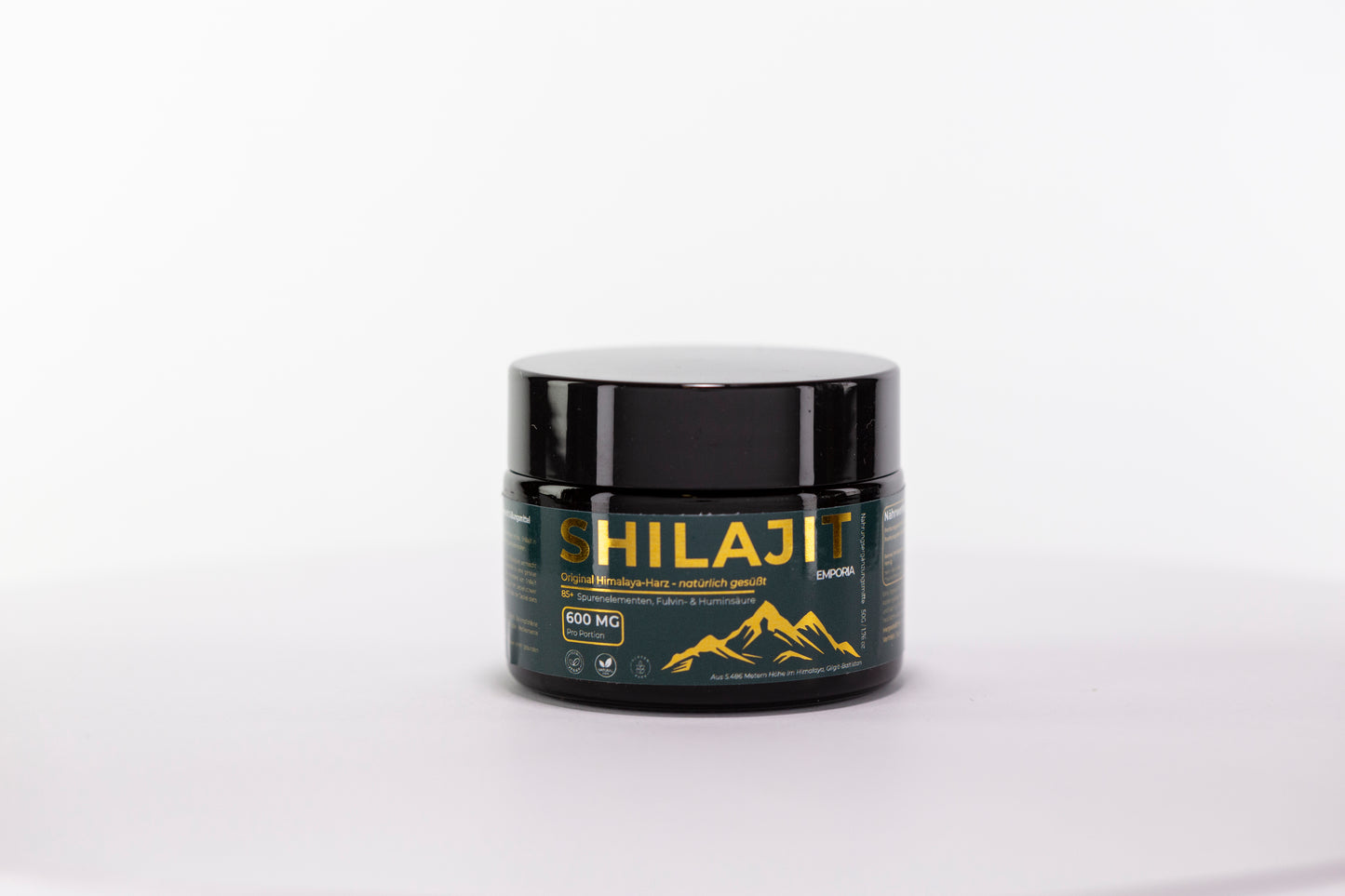 Himalájai Shilajit Gyanta Mézzel Édesítve – 600 mg/adag – Gilgit-Baltistan (5486 m) – 88% Fulvosav – Enyhe, Édeskés Íz – Prémium Minőség, 50 g