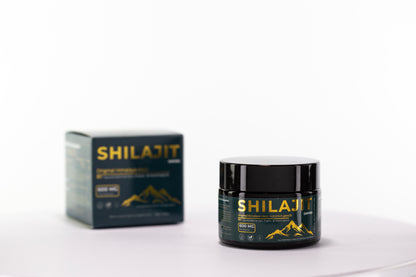 Himalájai Shilajit Gyanta Mézzel Édesítve – 600 mg/adag – Gilgit-Baltistan (5486 m) – 88% Fulvosav – Enyhe, Édeskés Íz – Prémium Minőség, 50 g