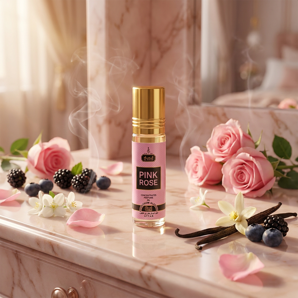 Pink Rose Al Riyad golyós parfümolaj 6 ml – gyümölcsös-virágos női illat