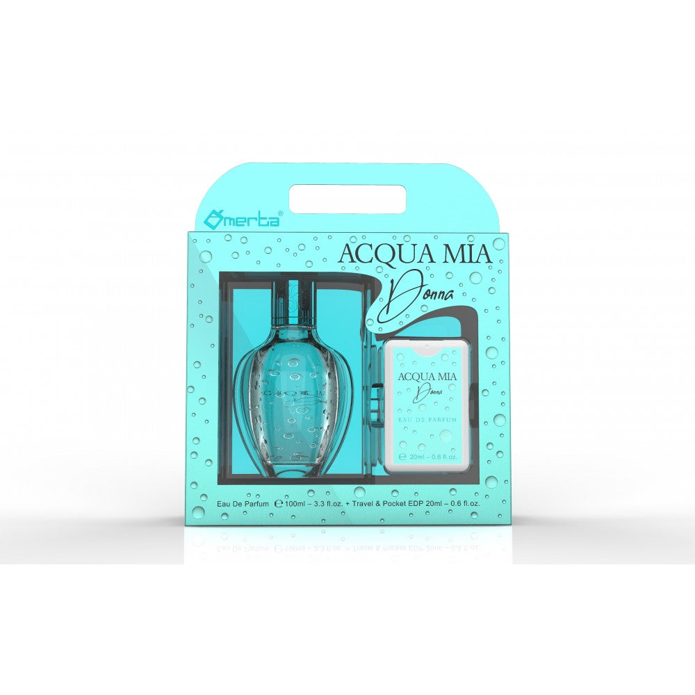 100 ml + 20 ml Eau de Perfume "ACQUA MIA DONNA" Virágos - Gyümölcsös Illat Nőknek