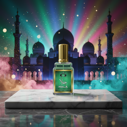 30 ml Eau de Perfume Oriental HALA (Top: Melon, Pineapple, Violet Leaves, Pear; Middle: Jasmine, Rose, Peach, Heliotrope, Orris; Base: Musk, Sandalwood, Vanilla, Amber)