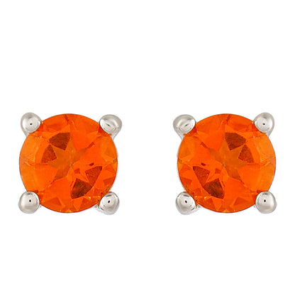 Ezüst Fülbevaló Padparadschai Kvarccal