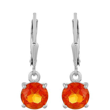 Ezüst Fülbevaló Padparadschai Kvarccal