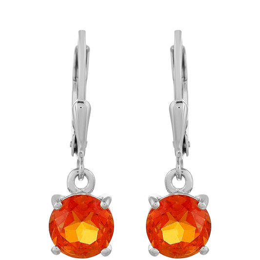 Ezüst Fülbevaló Padparadschai Kvarccal