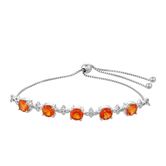 Ezüst Karkötő Padparadschai Kvarccal