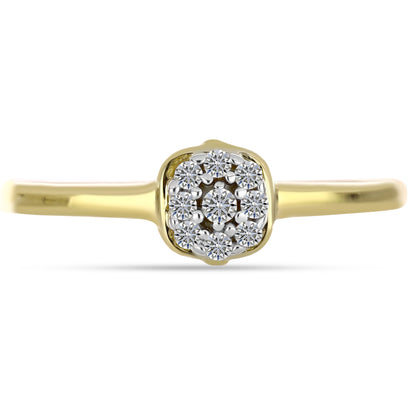 Arannyal Bevont Ezüst Gyűrű Fehér Gyémánttal