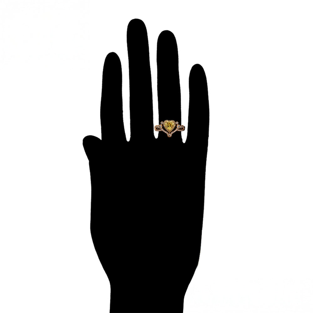 Arany tónusú Emporia Ötvözetű Gyűrű Sárga Emporia® Kristállyal és Fehér Emporia® Kristállyal