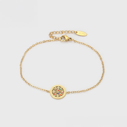 Arany tónusú Emporia Ötvözetű Szett Vörös Emporia® Kristállyal és Kék Emporia® Kristállyal ( Nyaklánc+Fülbevaló+Karkötő+Medál )