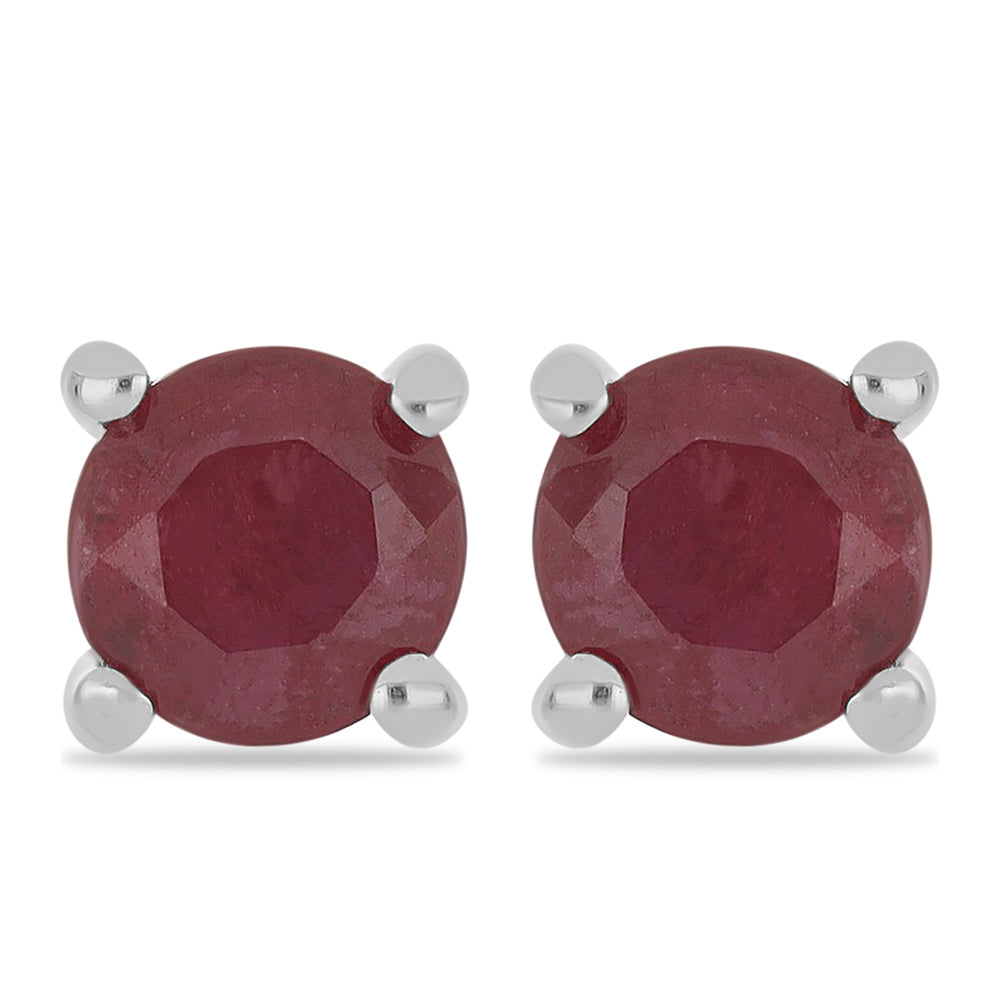 Ezüst Fülbevaló Madagaszkári Rubinnal