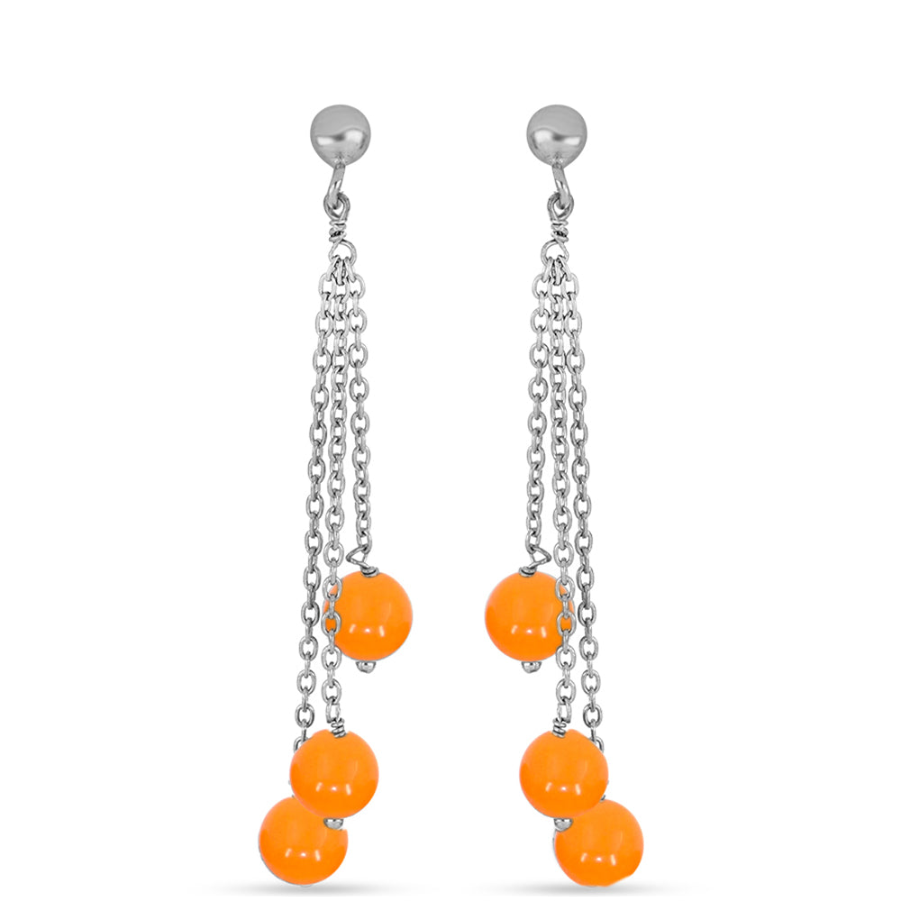 Ezüst Fülbevaló Sárga Jádéval