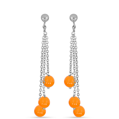 Ezüst Fülbevaló Sárga Jádéval