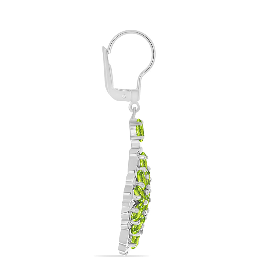 Ezüst Fülbevaló Changbai Peridottal