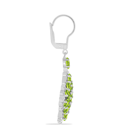 Ezüst Fülbevaló Changbai Peridottal