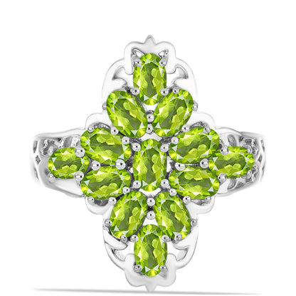 Ezüst Gyűrű Changbai Peridottal