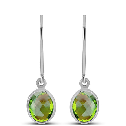 Ezüst Fülbevaló Changbai Peridottal