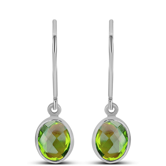 Ezüst Fülbevaló Changbai Peridottal