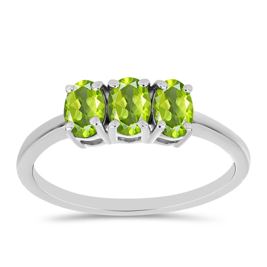 Ezüst Gyűrű Changbai Peridottal