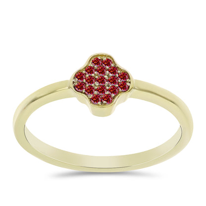 Arannyal Bevont Ezüst Gyűrű Fenséges Vörös Moissanite-tal