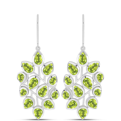 Ezüst Fülbevaló Changbai Peridottal