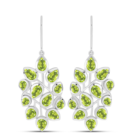 Ezüst Fülbevaló Changbai Peridottal