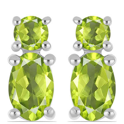 Ezüst Fülbevaló Changbai Peridottal
