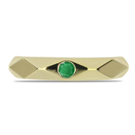Arannyal Bevont Ezüst Gyűrű Zambiai Smaragddal