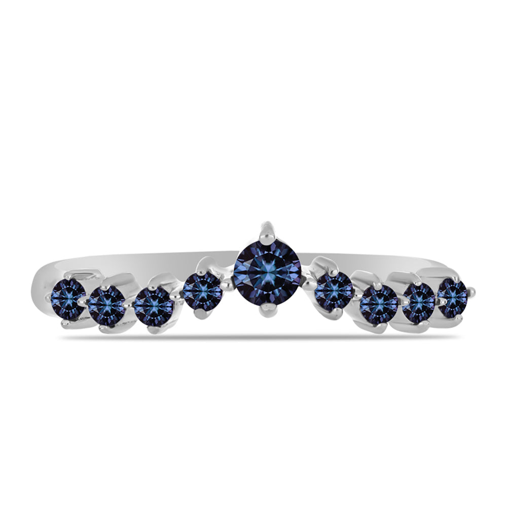 Ezüst Gyűrű "Császár Lila" Moissanite-tel
