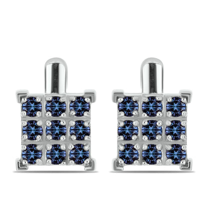 Ezüst Fülbevaló "Császár Lila" Moissanite-tel