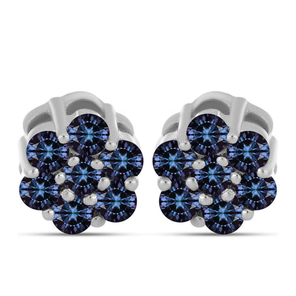 Ezüst Fülbevaló "Császár Lila" Moissanite-tel