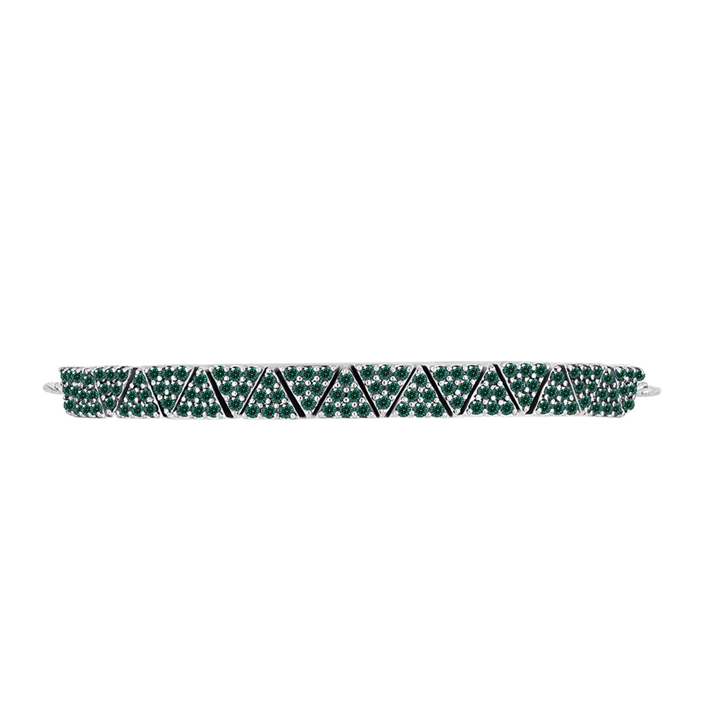 Ezüst Karkötő Zöldes Tengerkék Moissanite-tal