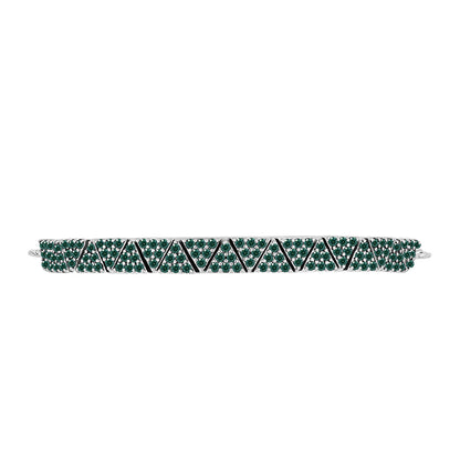 Ezüst Karkötő Zöldes Tengerkék Moissanite-tal